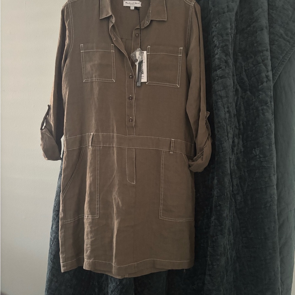 Michael Stars Linen Shirt Dress